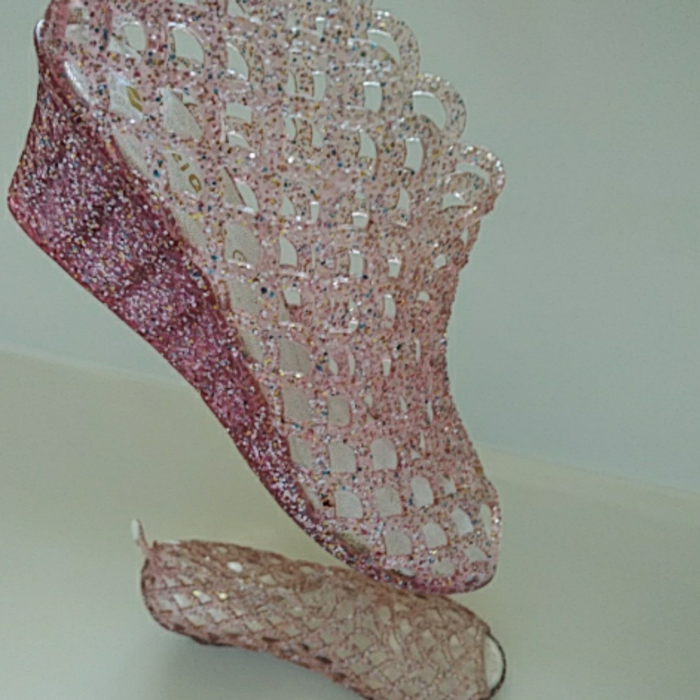 Jelly Wedge Sandals Light Pink Ladies 40 (fit 39)